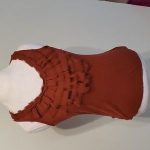 Rust Ruffle tank top